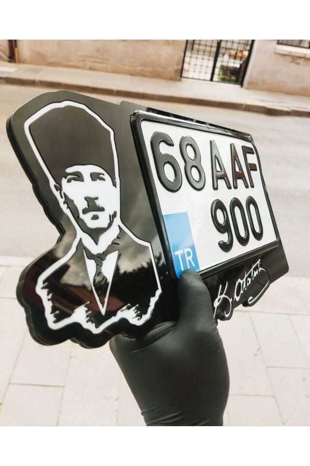 Motor Ve Atv Plakalık Lüks Atatürk Fotoğraflı Isimli, Kişiye Özel ,lazer Kesim Pleksi