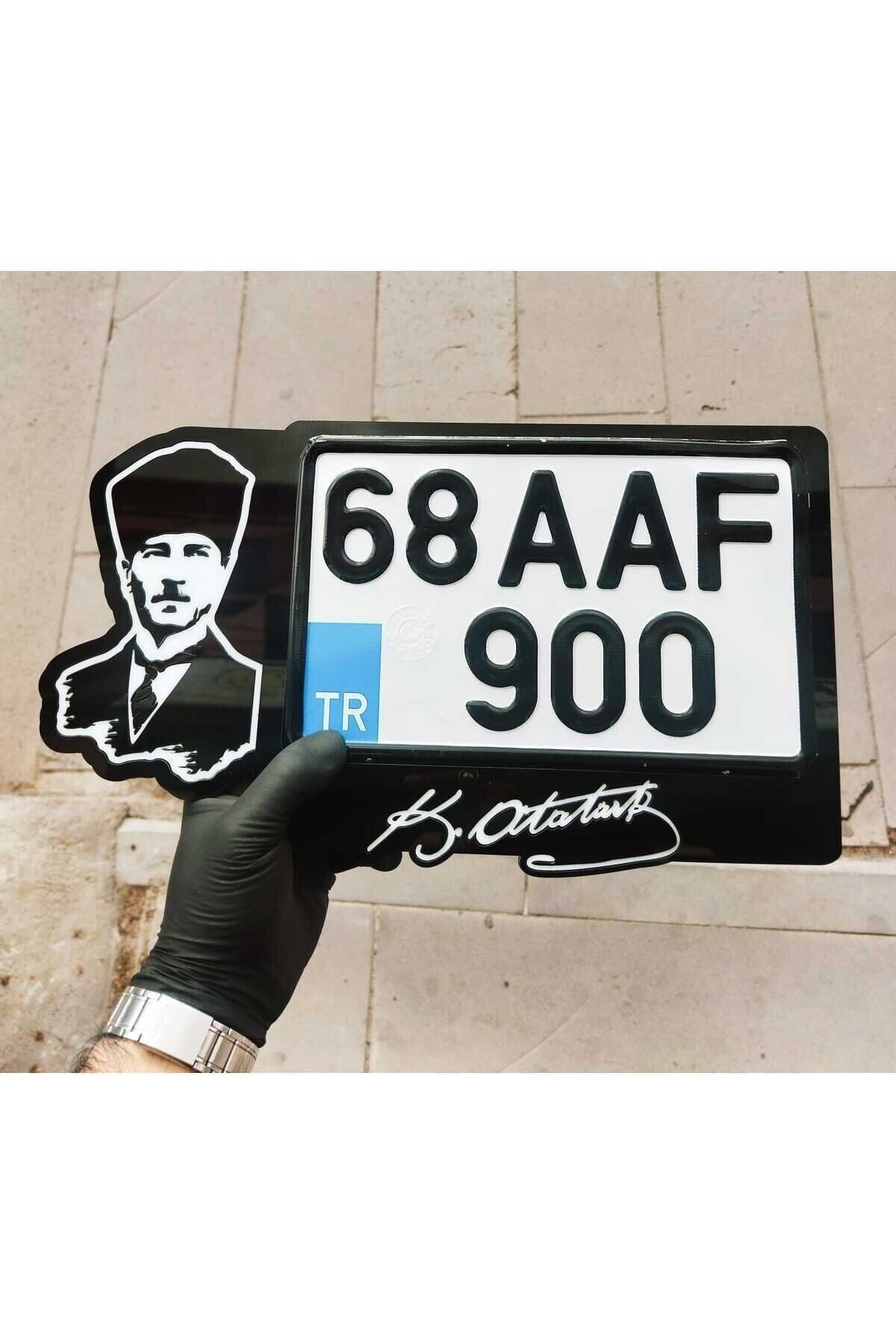 Motor Ve Atv Plakalık Lüks Atatürk Fotoğraflı Isimli, Kişiye Özel ,lazer Kesim Pleksi