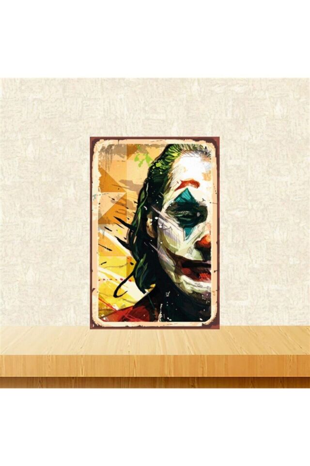Joker Yarım Yüz 20-30 Cm Retro Ahşap Tablo Tkfx5068