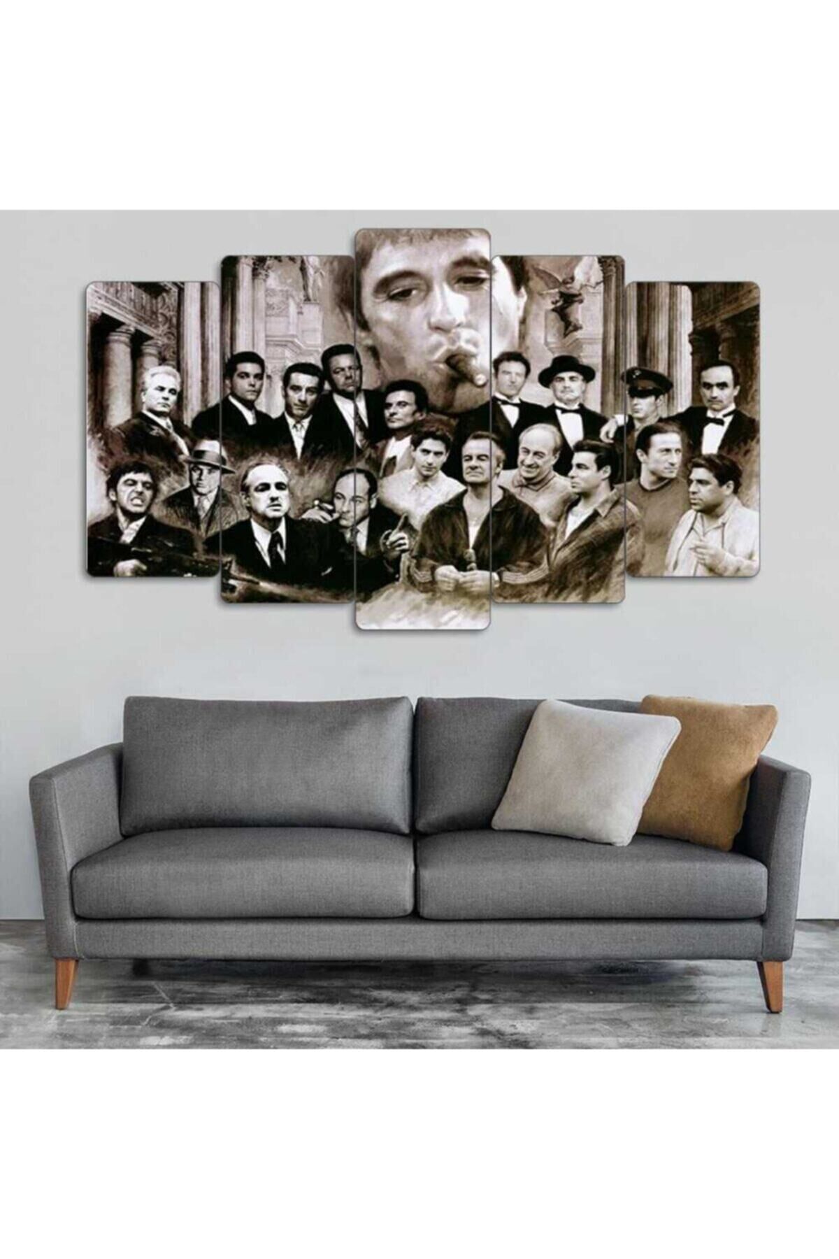 Scarface Godfather Goodfellas - 5 Parçalı Tablo