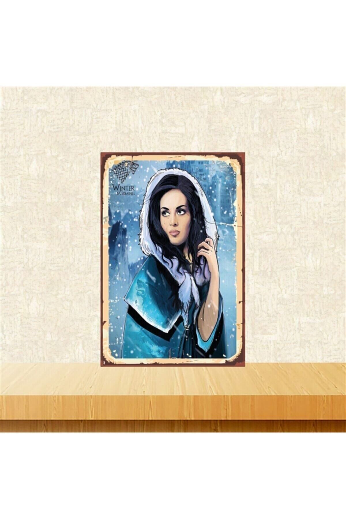 Winter Is Coming Türkan Şoray 20-30 Cm Retro Ahşap Tablo Tkfx4950