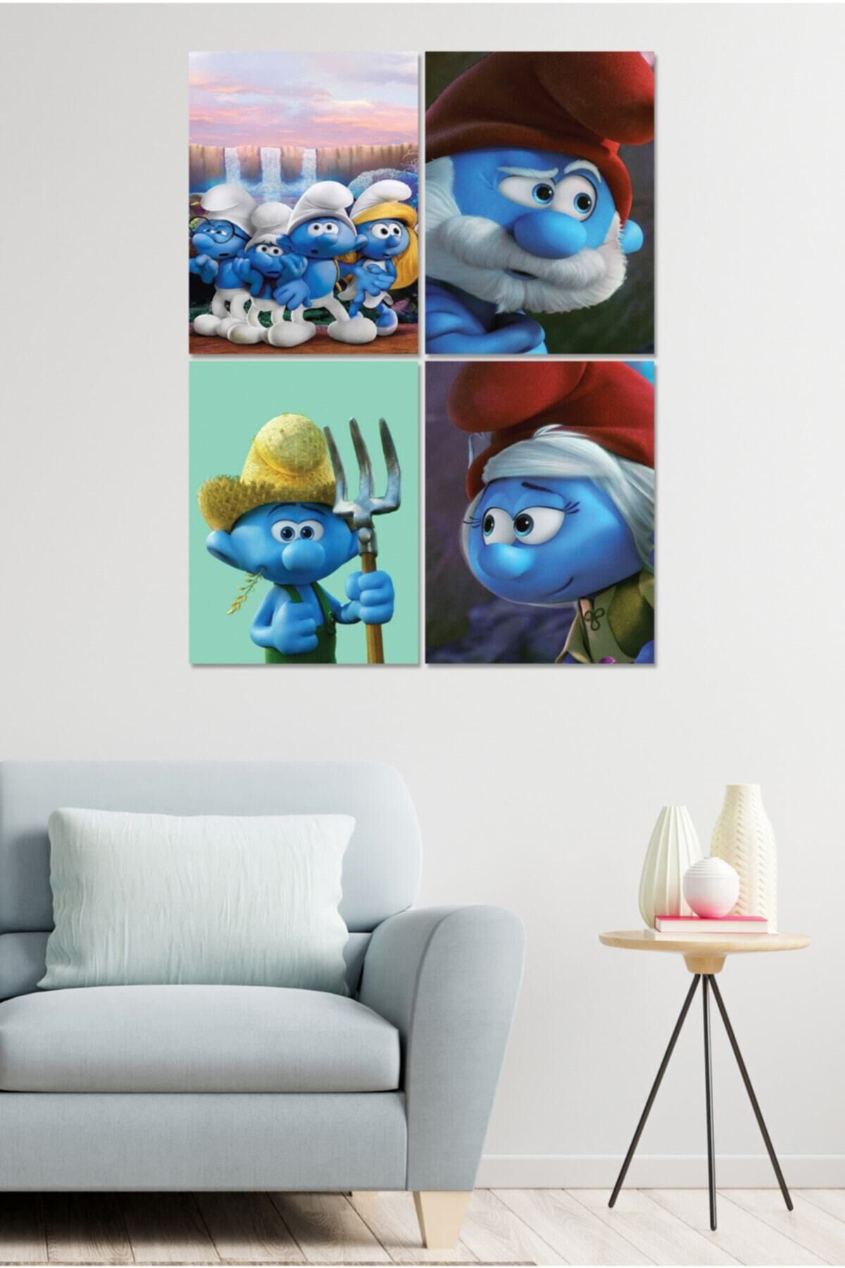 4 Parçalı Çerçeve Görünümlü Mdf Tablo Seti Dnu065