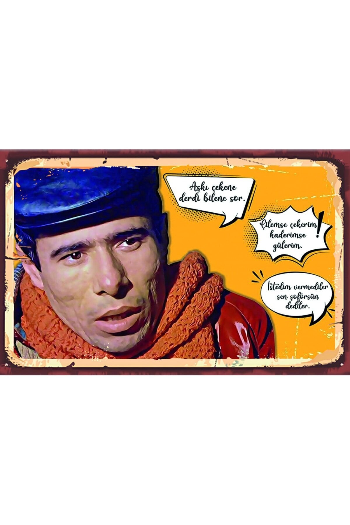 Ilyas Salman - Yeşilcam Nostalji Retro Ahşap Poster