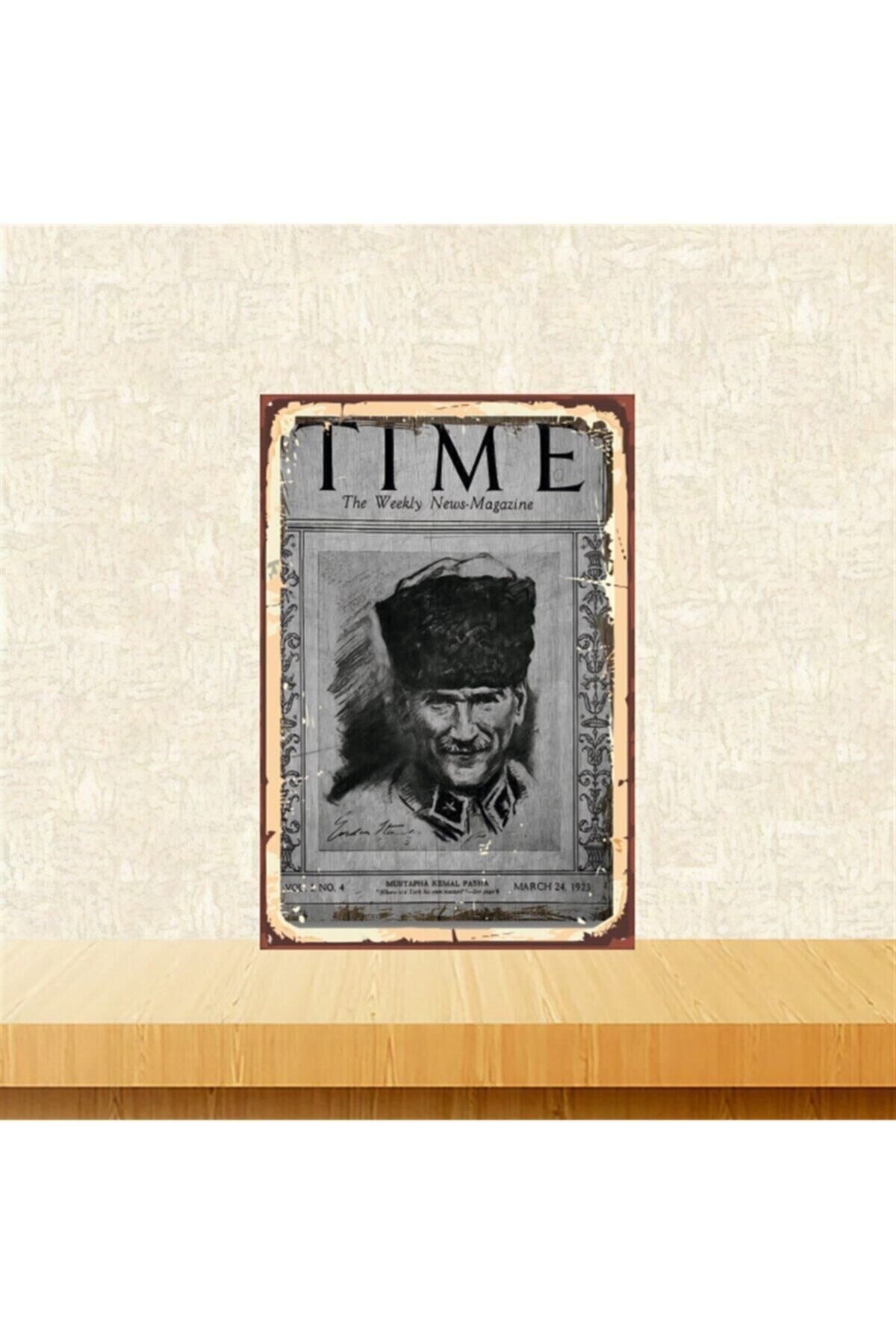 Mustafa Kemal Atatürk 20-30 cm Retro Ahşap Tablo