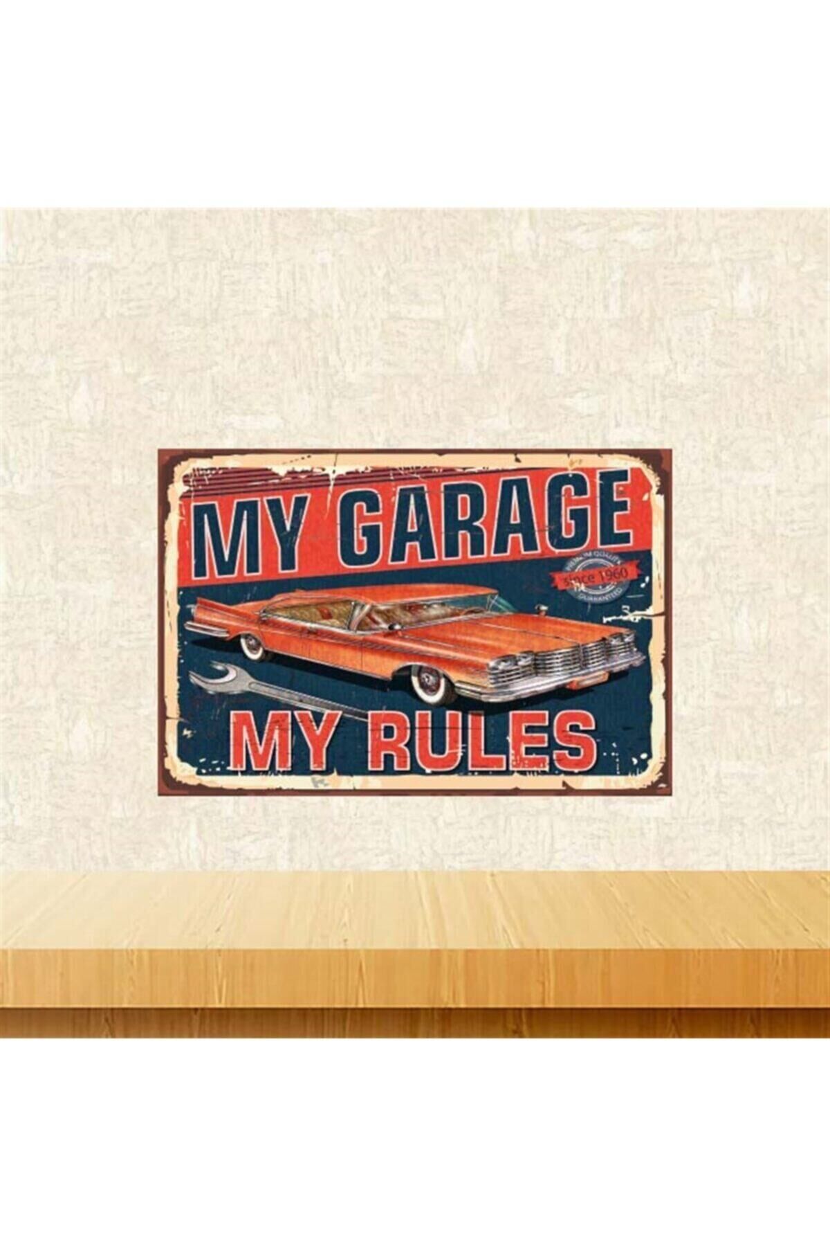 My Garage 20-30 cm Retro Ahşap Poster
