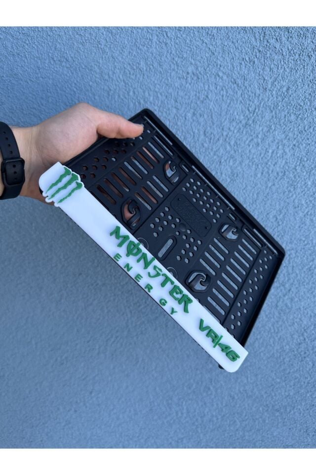 Monster Energy Vr-46 Beyaz 3d Kabrtmalı Pleksi Motor Plakalığı