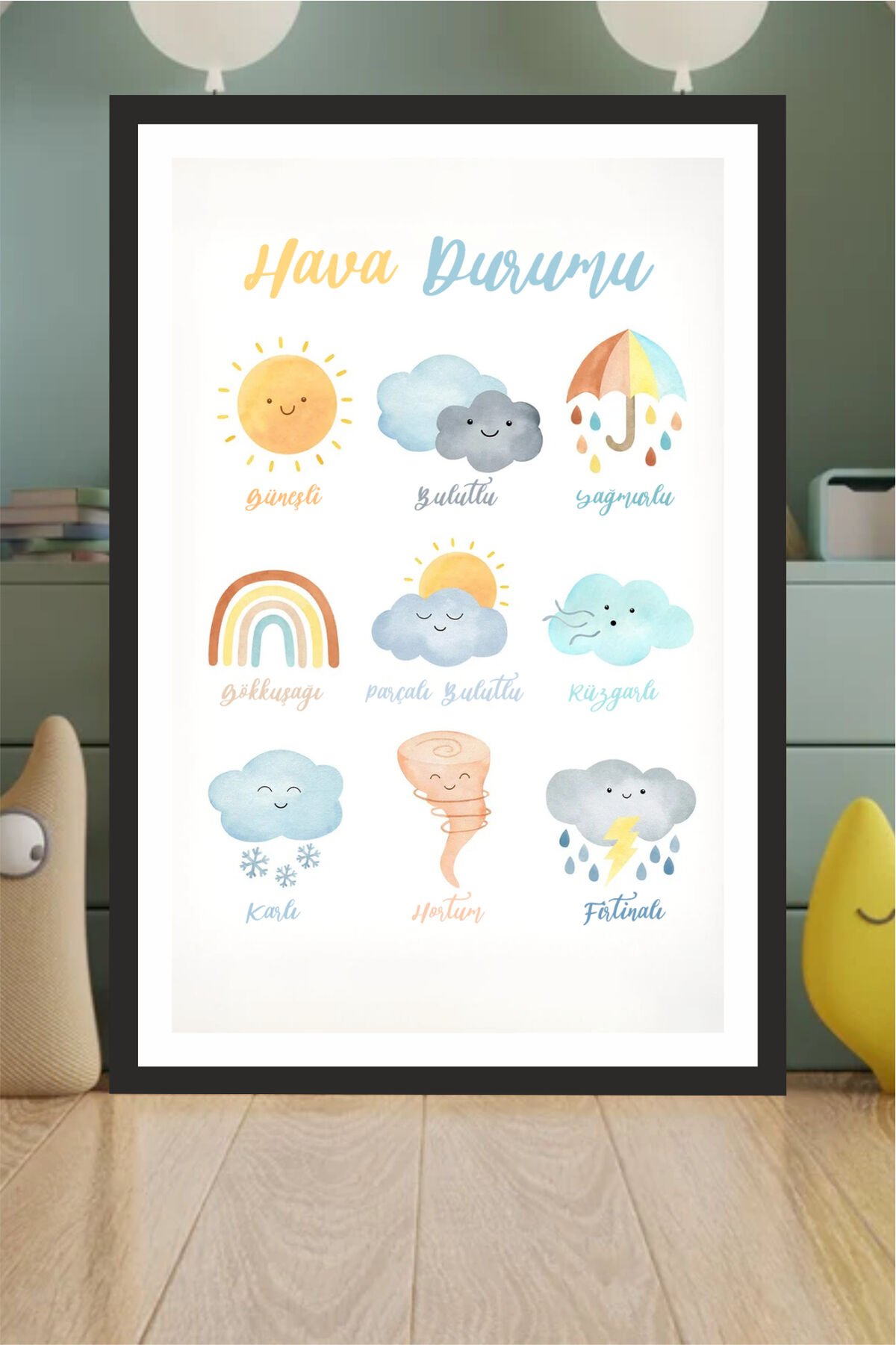 Çocuk Odası Tasarımlı Çerçeve Görünümlü Mdf Tablo