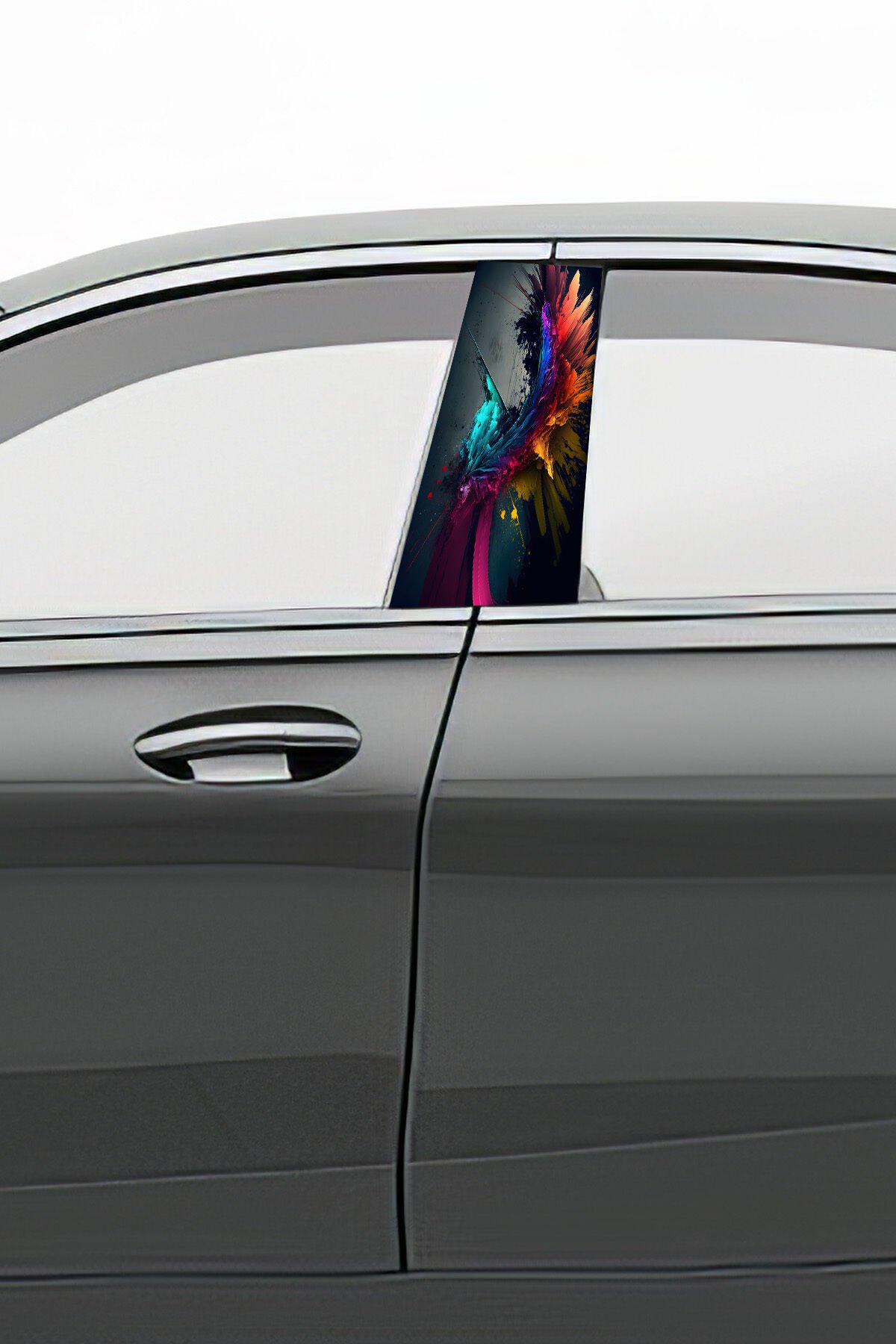 Araç Kapı Direk Kaplama Folyosu Desenli (Sağ Sol Takım) (2 Adet) - 22x50 Cm