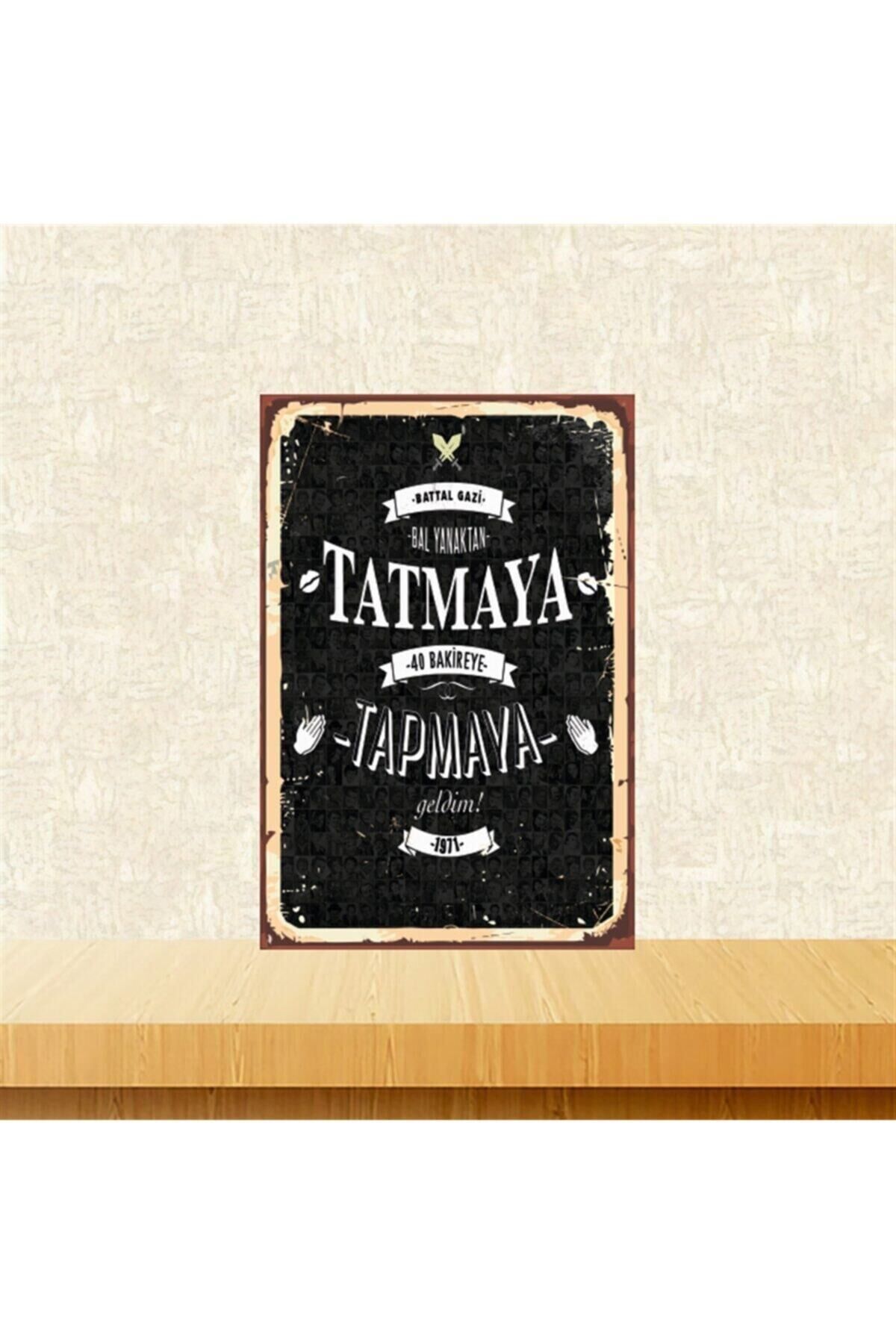 Bal Yanaktan Tatmaya Retro Ahşap Tablo Tkfx4831 20-30 cm