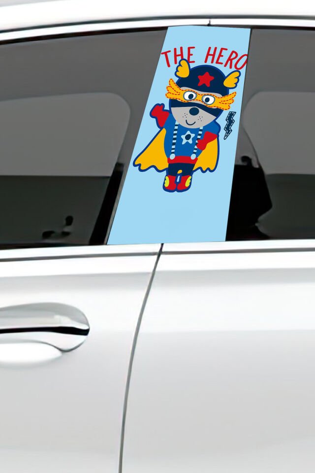 Araç Kapı Direk Kaplama Folyosu Desenli (Sağ Sol Takım) (2 Adet) - 22x50 Cm