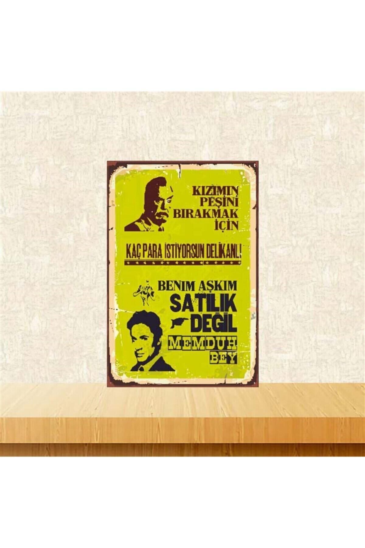 Kaç Para İstiyorsun Delikanlı 20-30 cm Retro Ahşap Poster