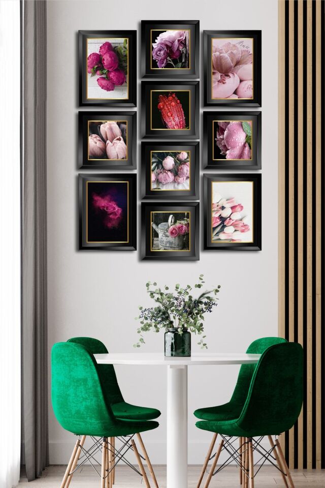 10 Parçalı Çerçeve Görünümlü Mdf Tablo Seti Flm016