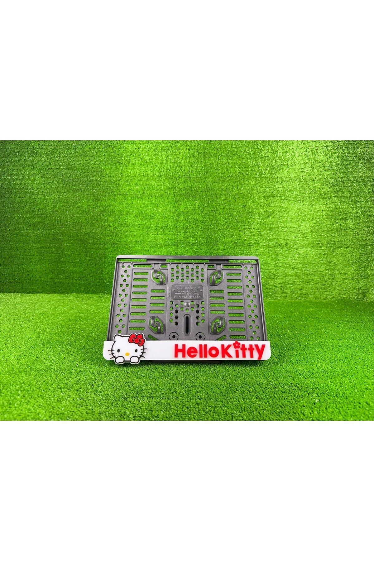 Hello Kitty Beyaz 3d Kabrtmalı Pleksi Motor Plakalığı - 2