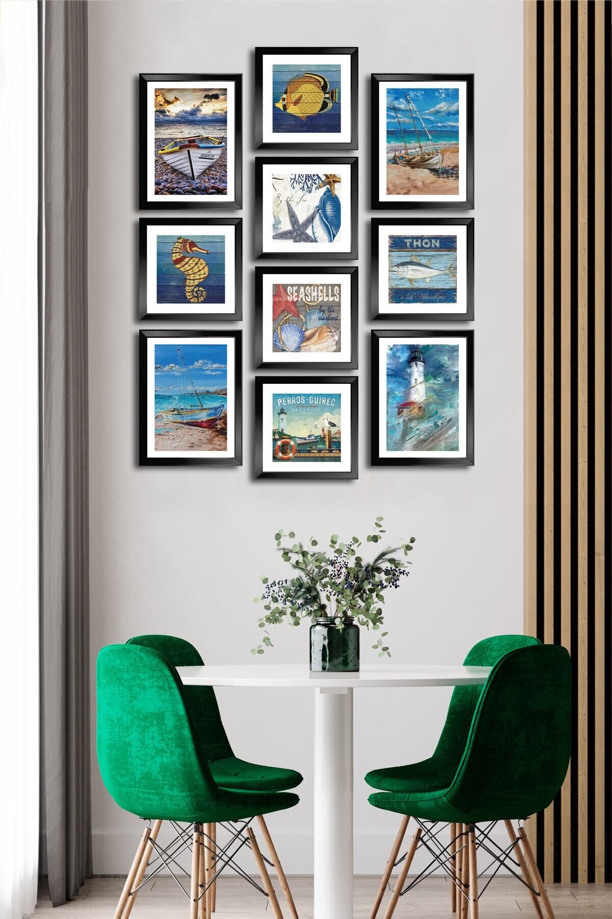 10 Parçalı Çerçeve Görünümlü Mdf Tablo Seti Flm177