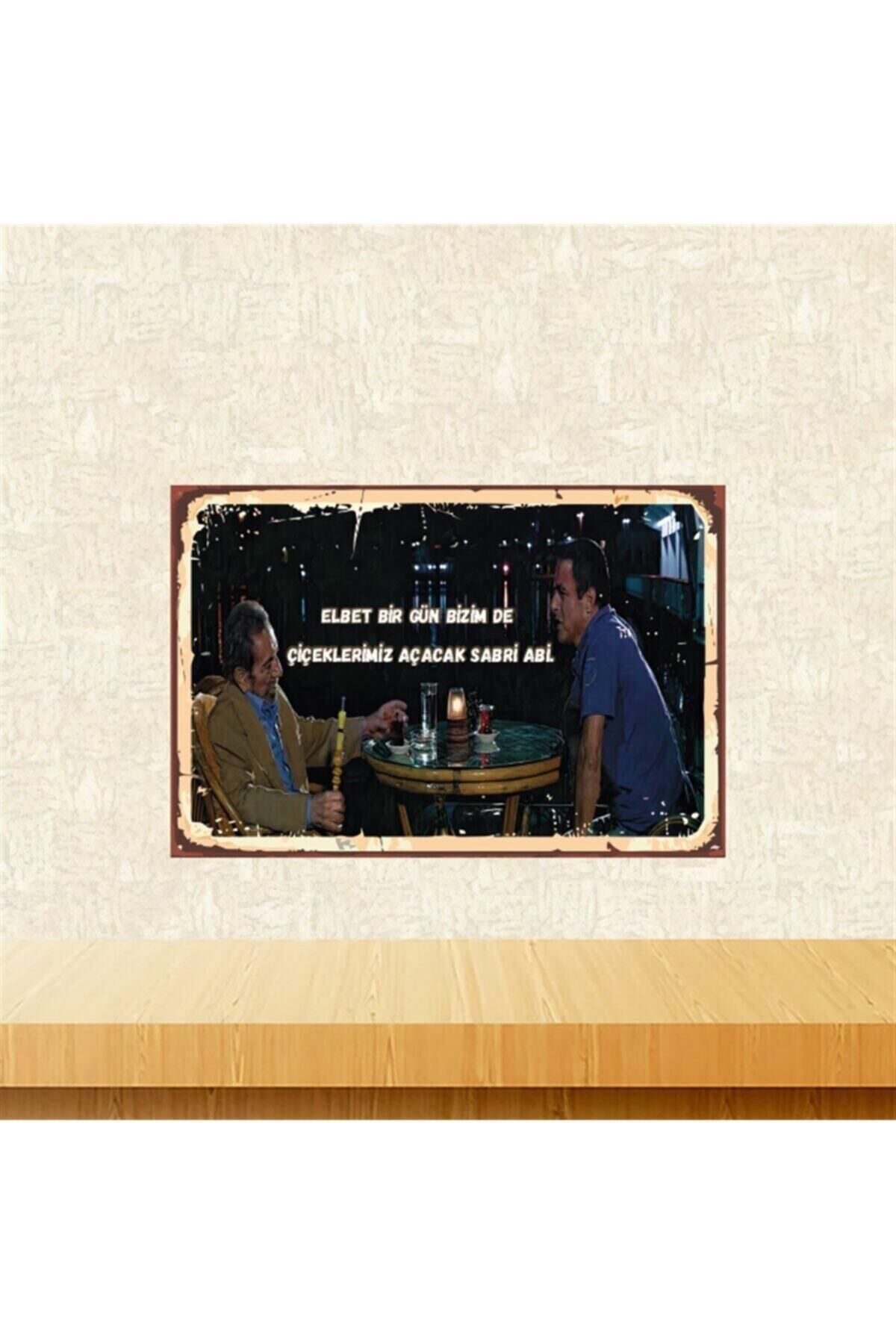 Kolpaçino Elbet Bir Gün 20-30 Cm Retro Ahşap Tablo Tkfx4530