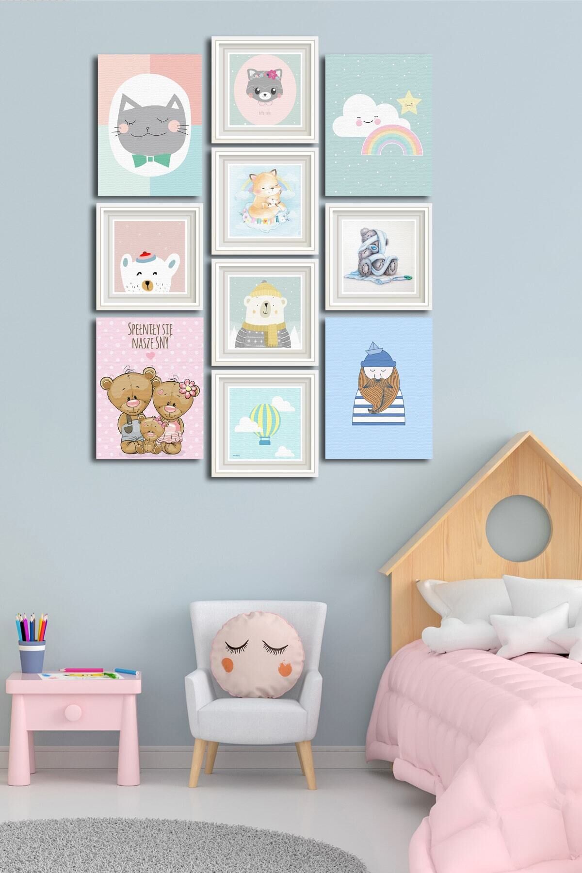 10 Parçalı Çerçeve Görünümlü Mdf Tablo Seti Flm046