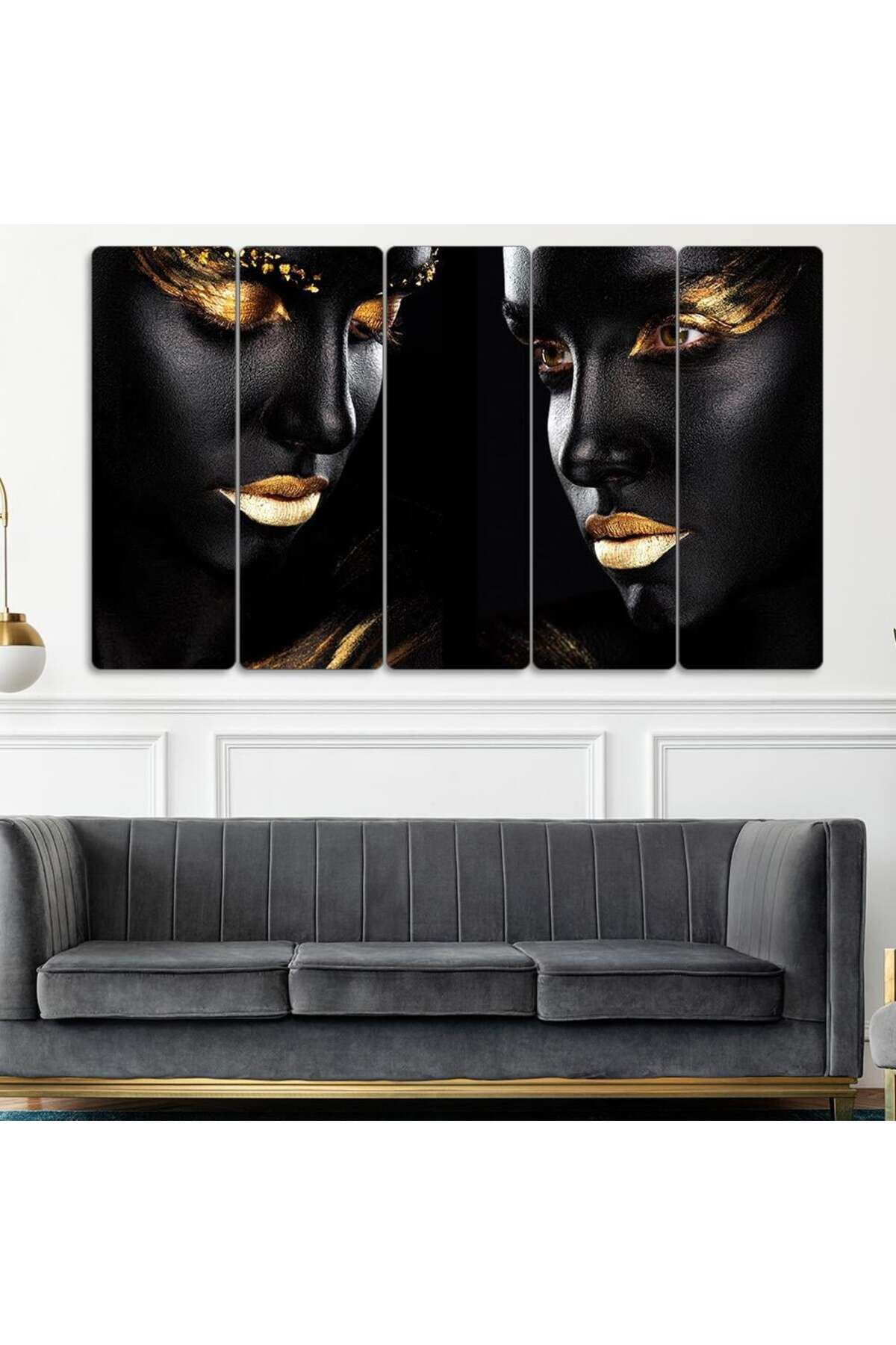 İki Siyahi Kadın, Gold Kadınlar - 5 Parçalı Tablo