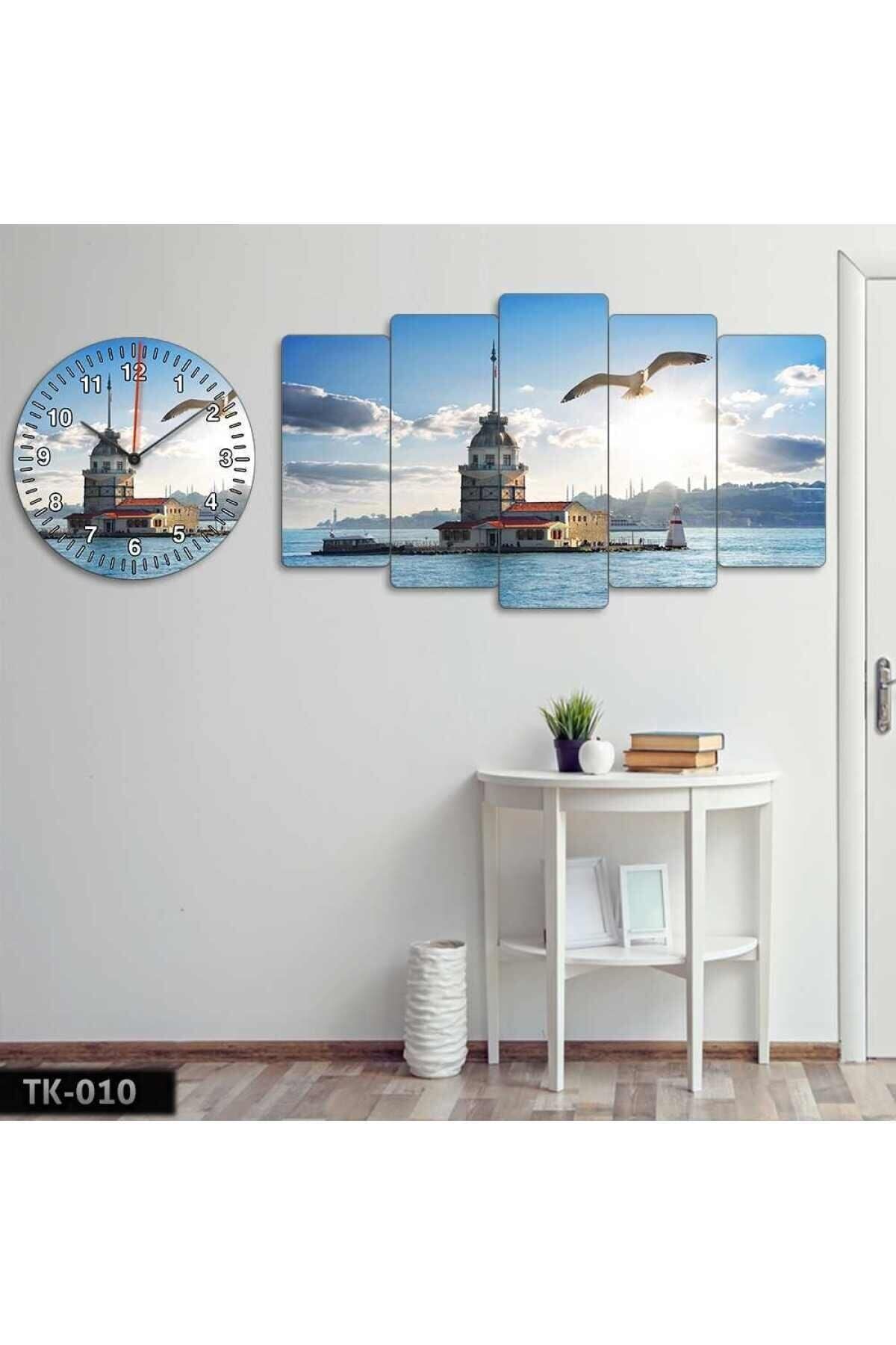 Kız Kulesi Ve Martı - Tablo Saat Kombini