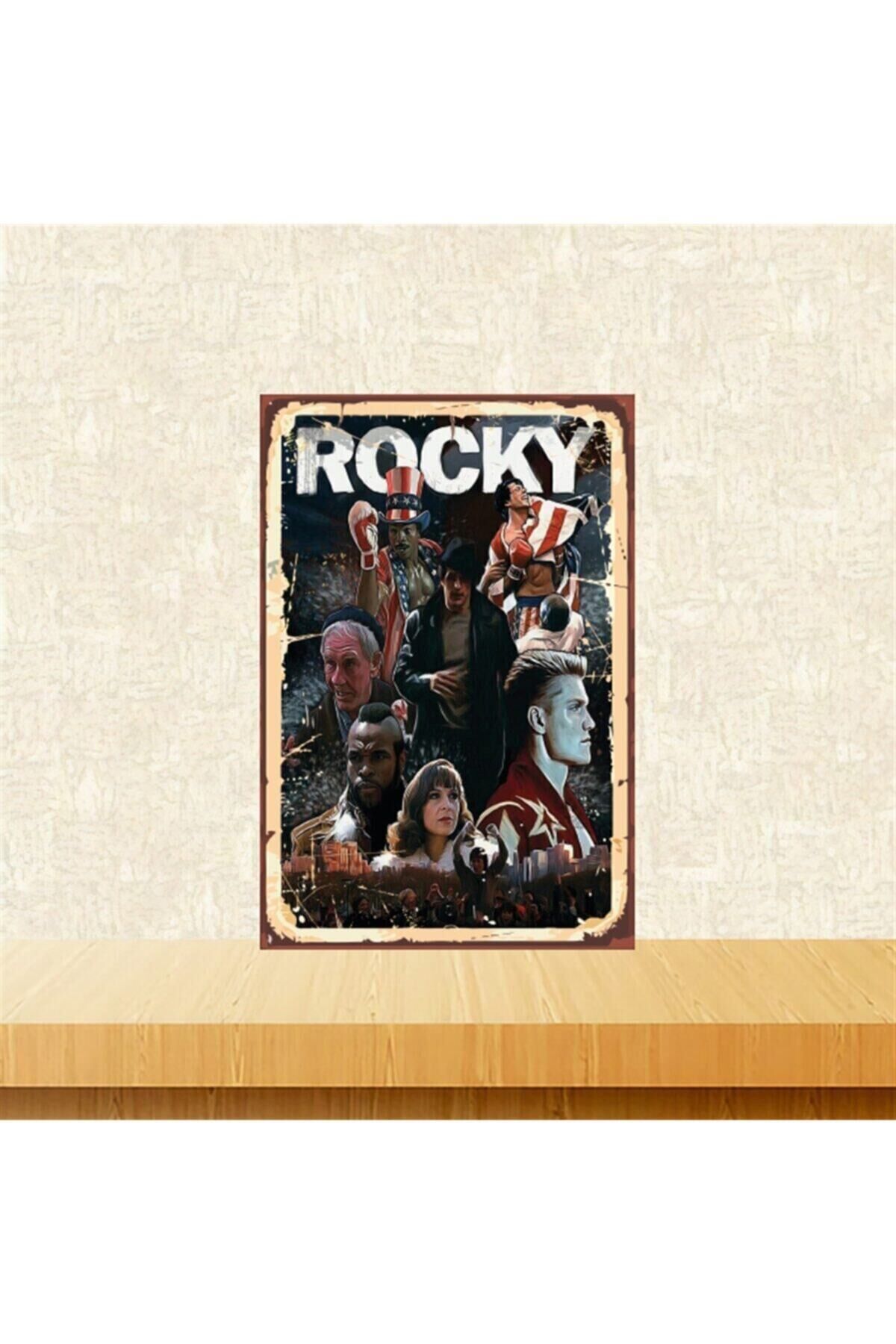 Rocky Balboa 20-30 Cm Retro Ahşap Tablo Tkfx5093