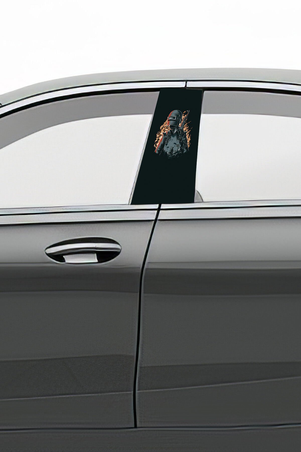 Araç Kapı Direk Kaplama Folyosu Desenli (Sağ Sol Takım) (2 Adet) - 22x50 Cm