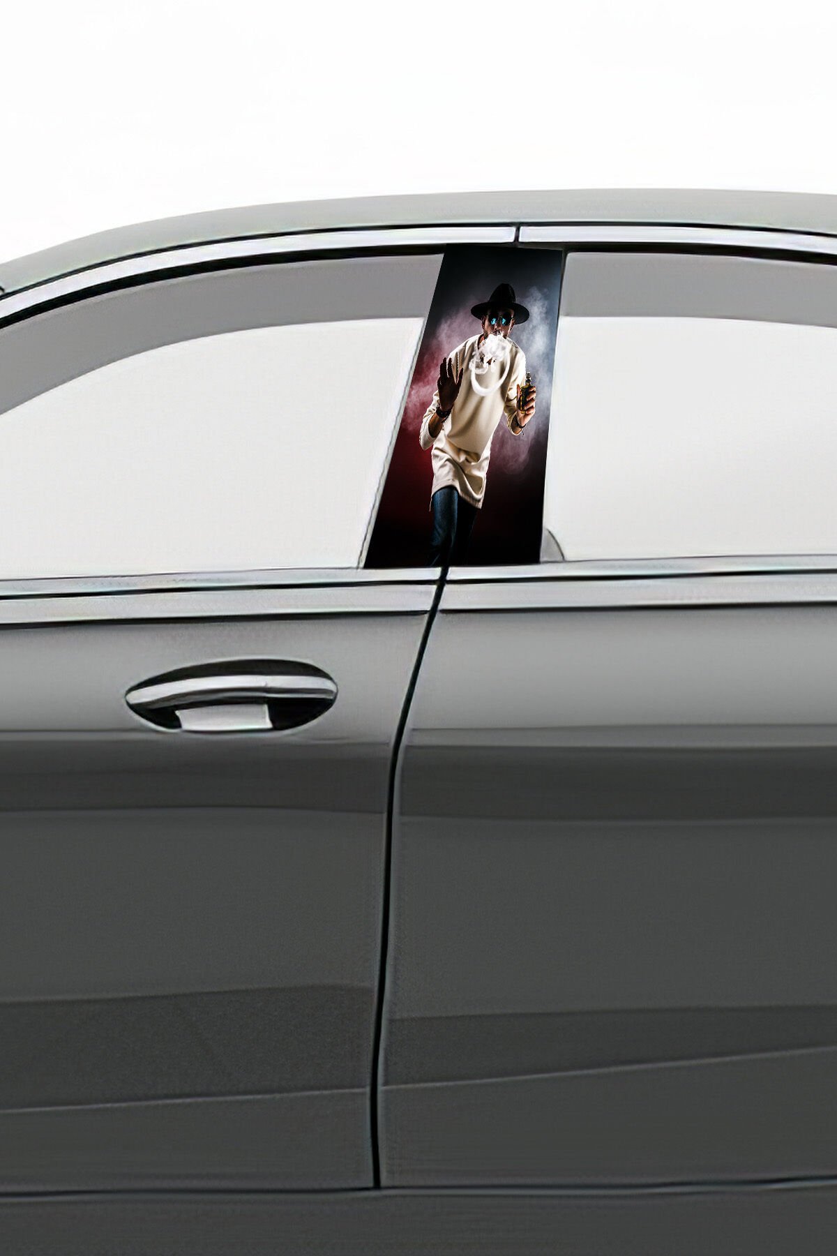 Araç Kapı Direk Kaplama Folyosu Desenli (Sağ Sol Takım) (2 Adet) - 22x50 Cm