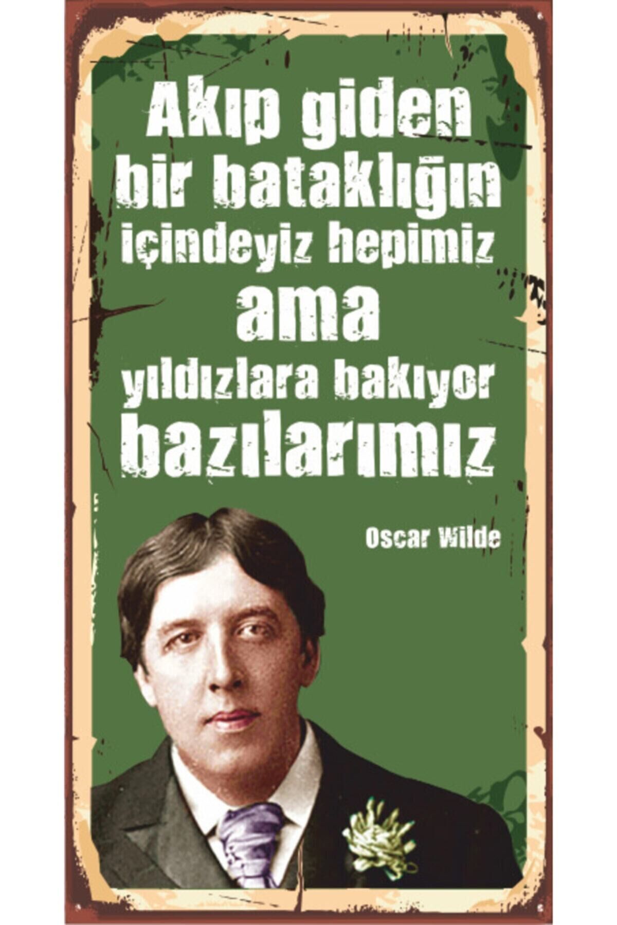 Oscar Wilde Ahşap Edebiyat Posteri