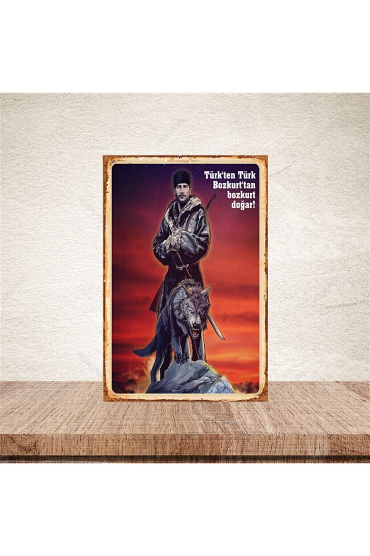 Bozkurttan Bozkurt K.atatürk Retro Ahşap Poster