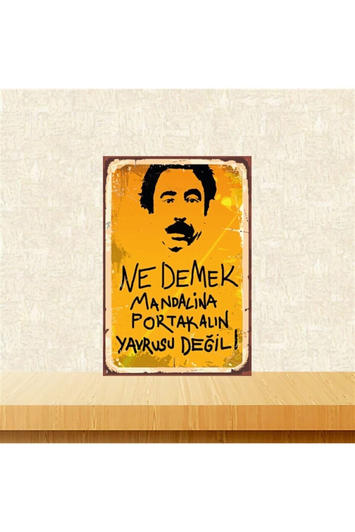 Ne Demek Mandalina Portakalın Yavrusu Değil 20-30 Cm Retro Ahşap Tablo Tkfx4785