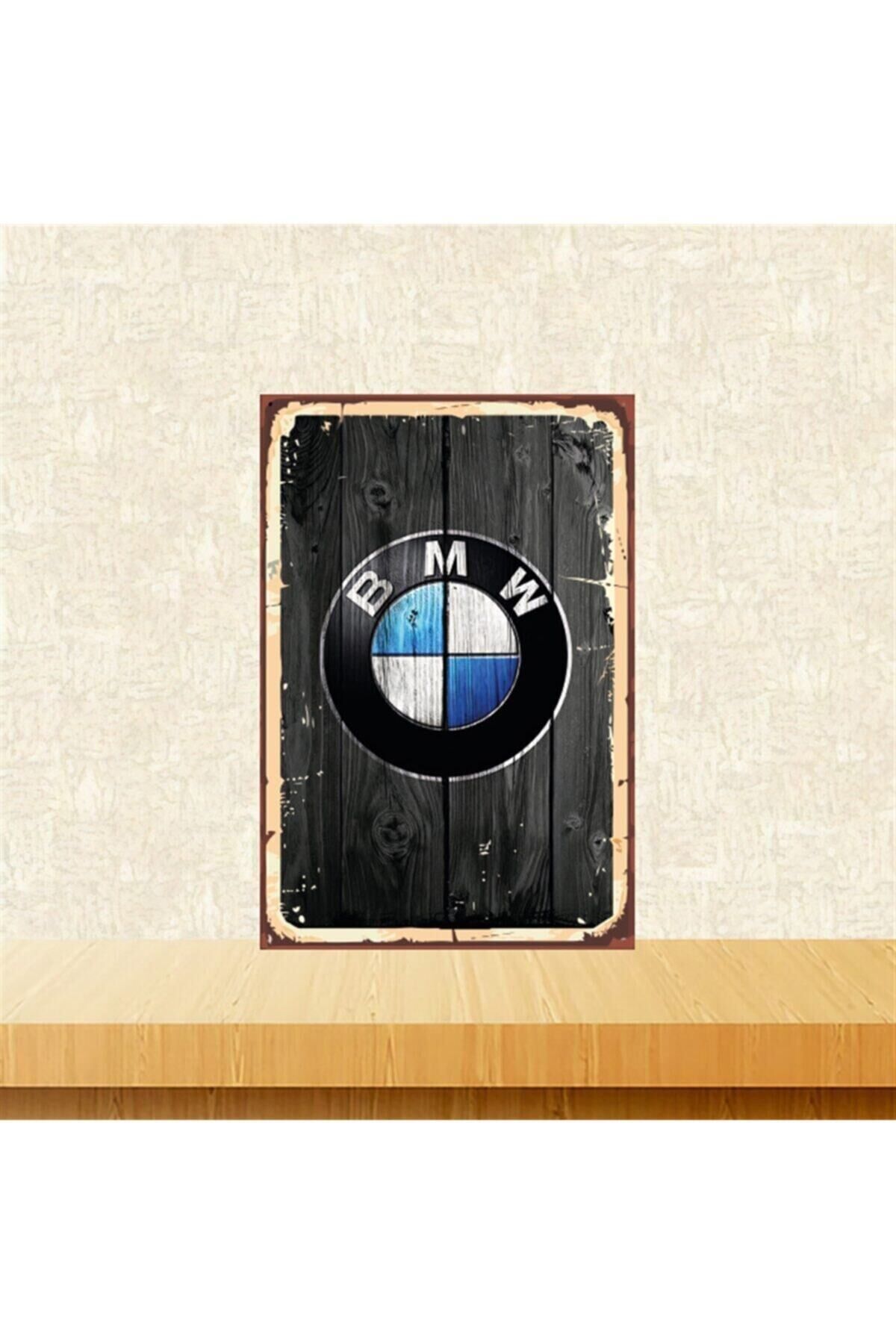 Bmw Logo Tasarımlı 20-30 Cm Retro Ahşap Tablo Tkfx4628