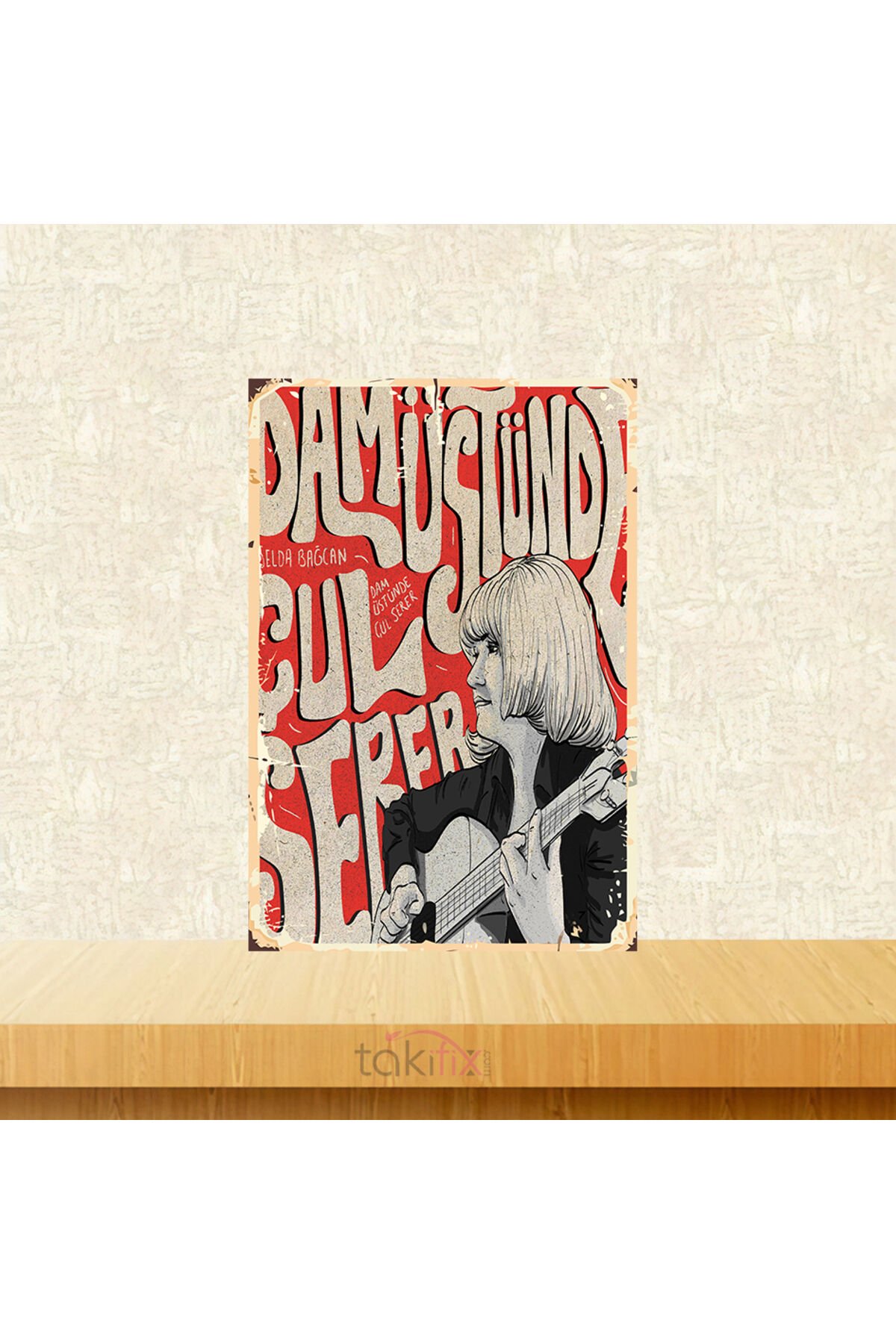 Selda Bağcan Tasarımlı 20x30 Cm Retro Ahşap Tablo