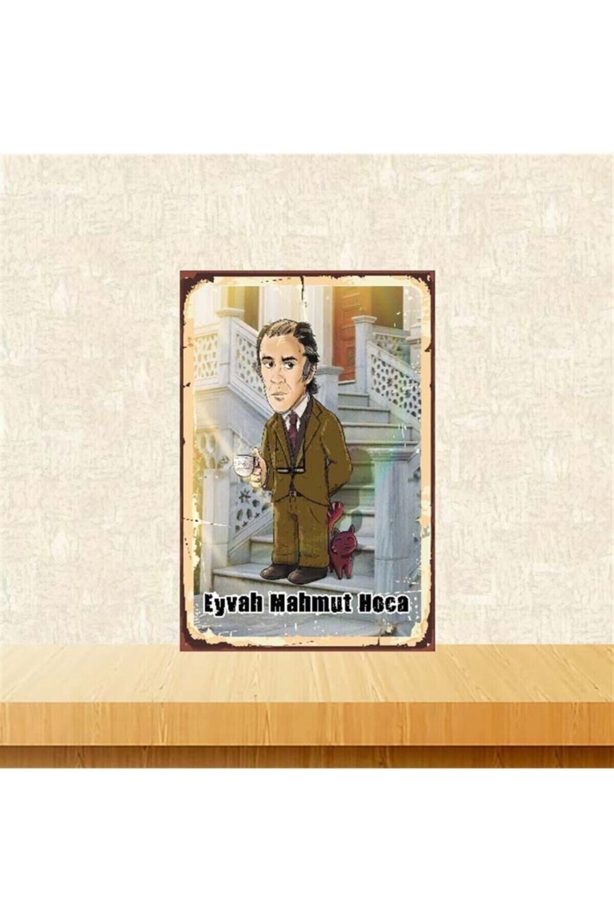 Eyvah Mahmut Hoca 20-30 Cm Retro Ahşap Poster