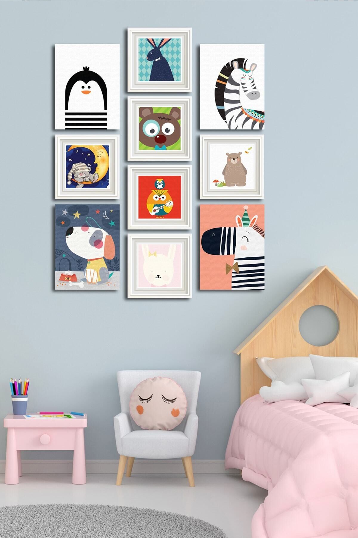 10 Parçalı Çerçeve Görünümlü Mdf Tablo Seti Flm155