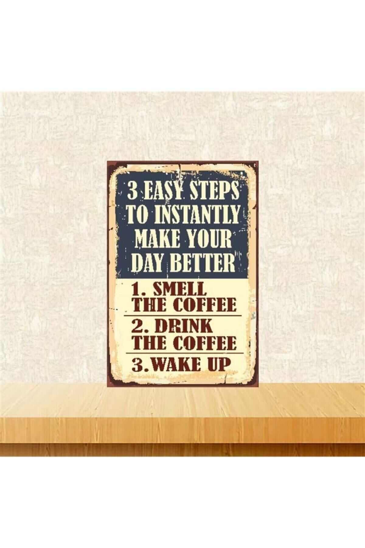 Coffee 20-30 Cm Retro Ahşap Poster Tkfx4033