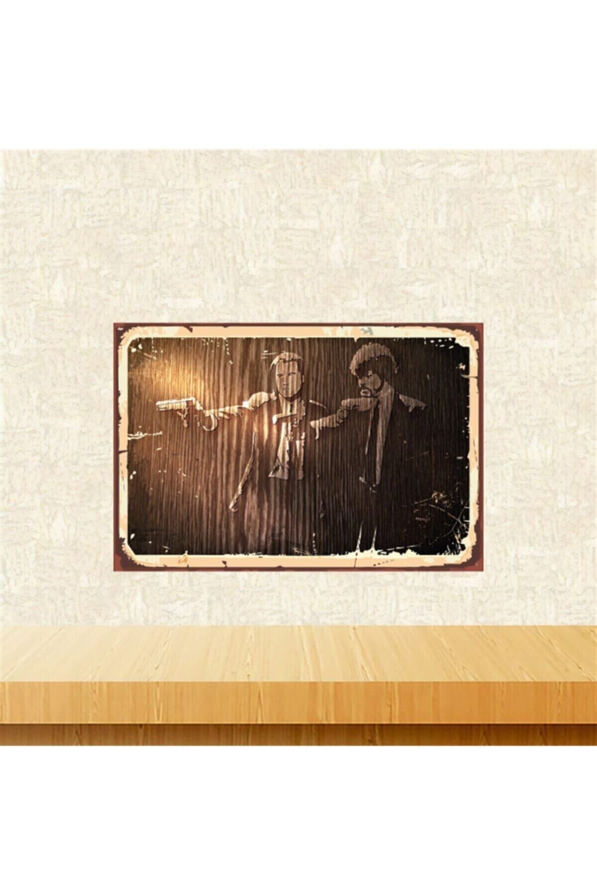 Mafya Tasarımlı 20-30 Cm Retro Ahşap Tablo Tkfx5405