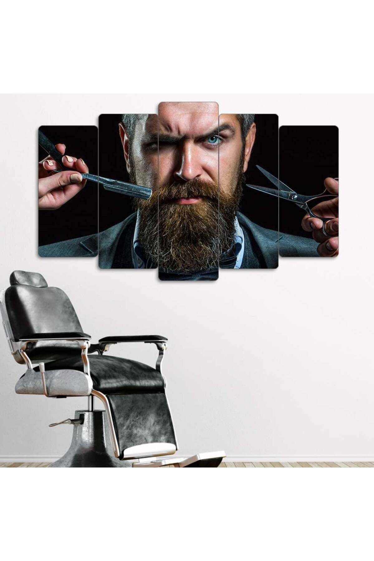 Sakal Kesimi, Sert Bakış - 5 Parçalı Berber Tablo