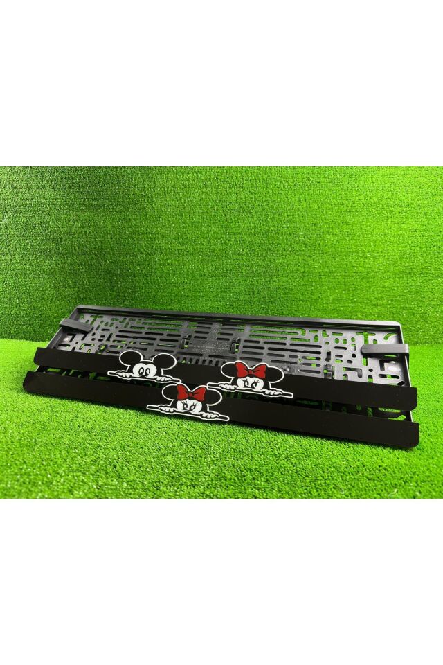 Mickey - Minnie Mouse 3d Kabrtmalı Pleksi Araba Plakalığı 1 Takım