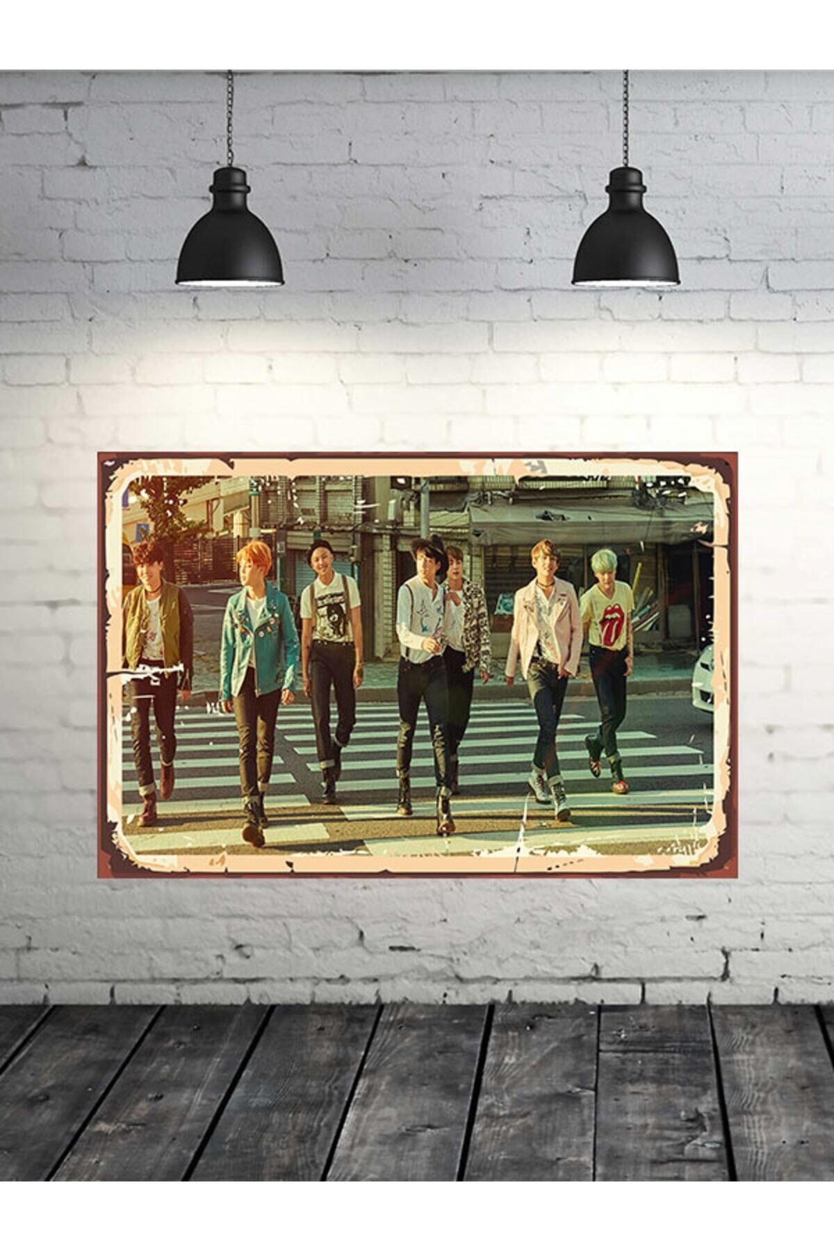 Bts Tasarımlı 20x30 Cm Retro Ahşap Tablo