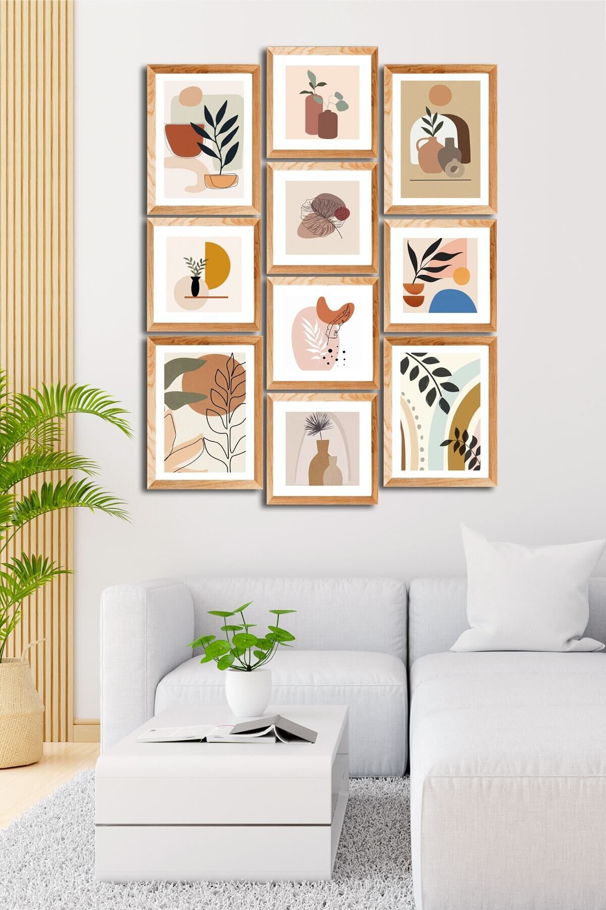 10 Parçalı Çerçeve Görünümlü Mdf Tablo Seti Flm201