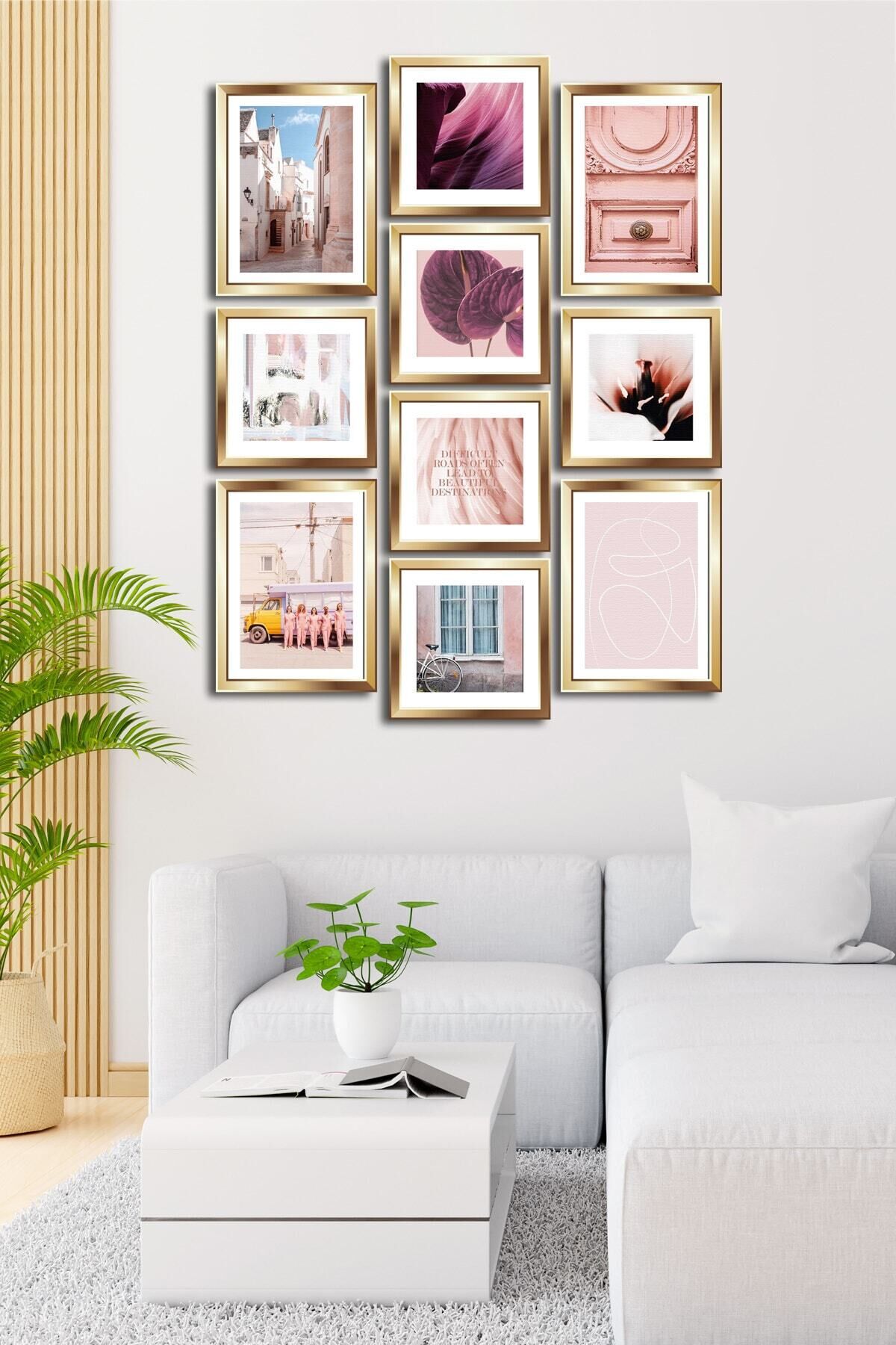 10 Parçalı Çerçeve Görünümlü Mdf Tablo Seti Flm029