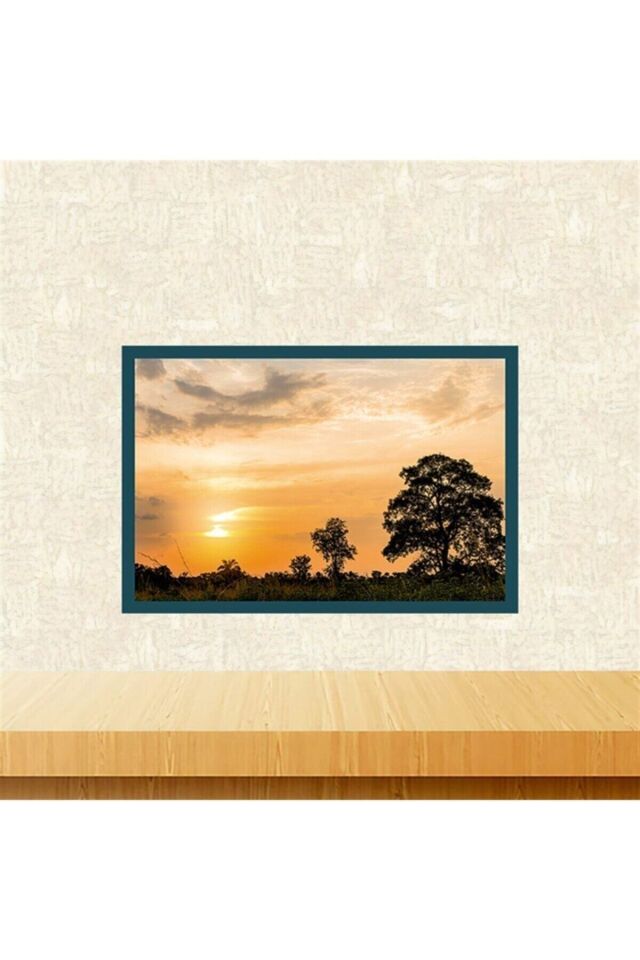 Günbatımı Manzara Tasarımlı 20-30 Cm Retro Ahşap Tablo Tkfx6026