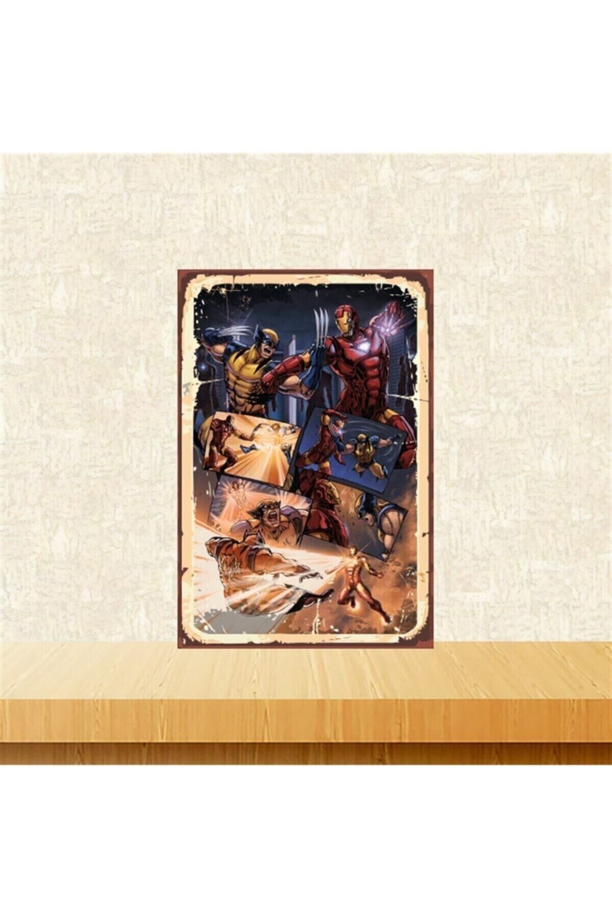 Marvel Comics Retro Ahşap Tablo Tkfx5027 20-30 Cm