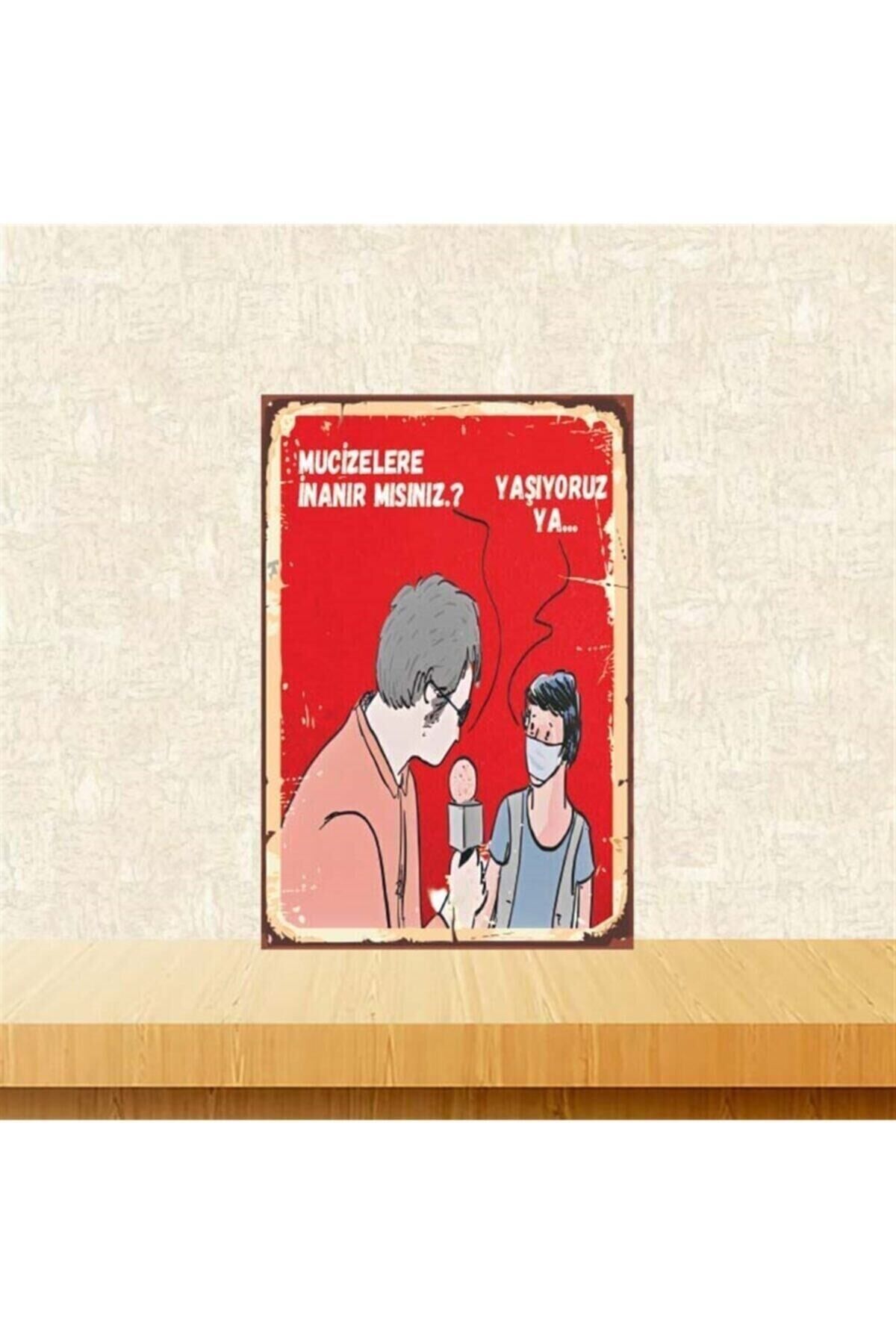 Yaşıyoruz Ya Retro Ahşap Poster