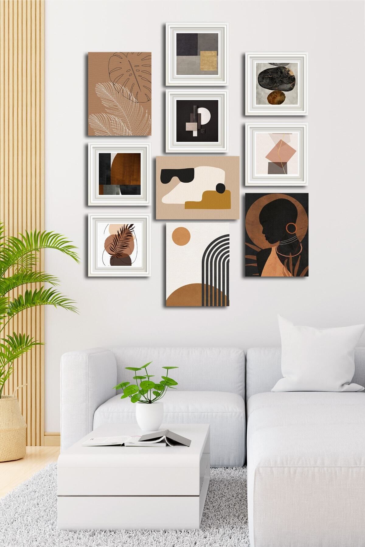 10 Parçalı Çerçeve Görünümlü Mdf Tablo Seti Flm121