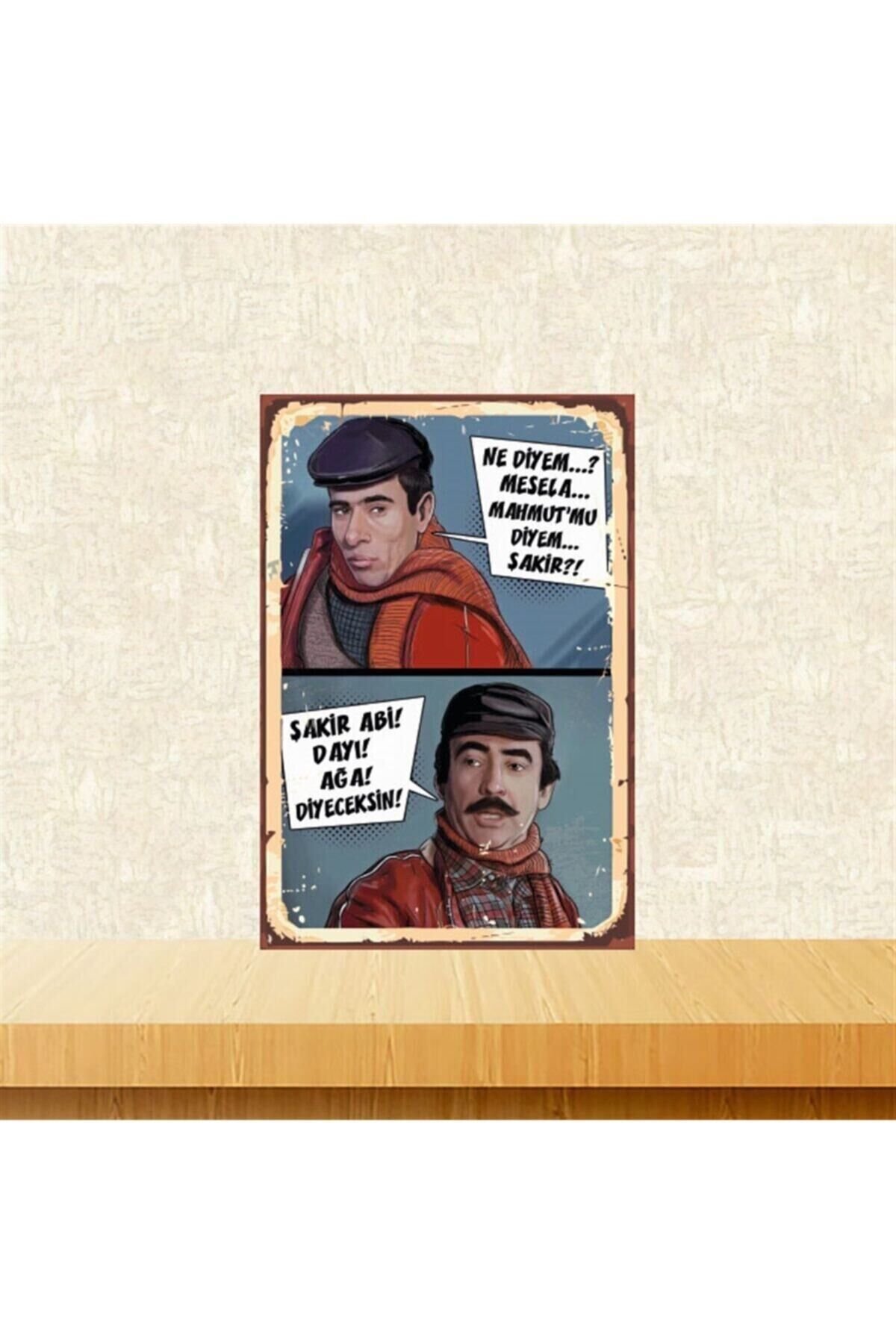 Çiçek Abbas Mahmut Mu Diyem 20-30 Cm Retro Ahşap Tablo Tkfx4971