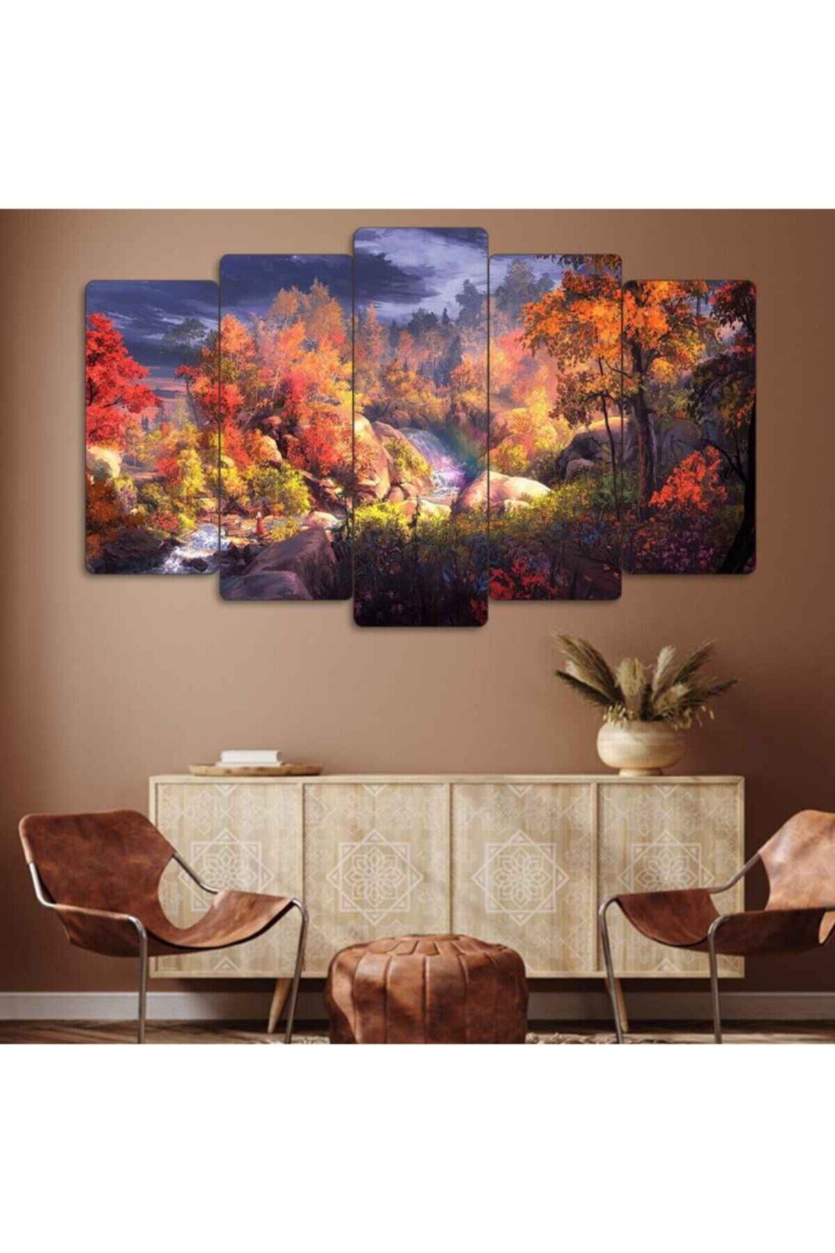 Manzara Doğa 5 Parçalı Tablo