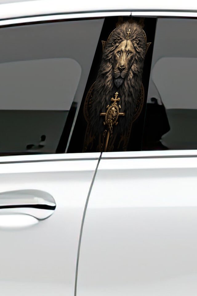 Araç Kapı Direk Kaplama Folyosu Desenli (Sağ Sol Takım) (2 Adet) - 22x50 Cm