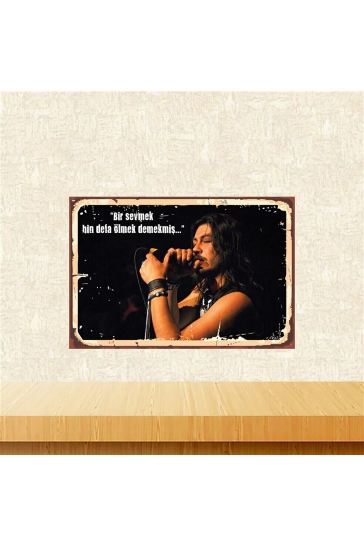 Barış Akarsu Bir Sevmek 20-30 Cm Retro Ahşap Poster Tkfx4377