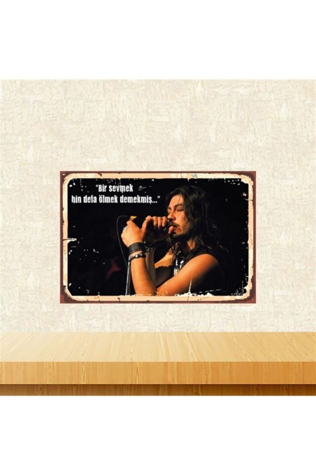 Barış Akarsu Bir Sevmek 20-30 Cm Retro Ahşap Poster Tkfx4377