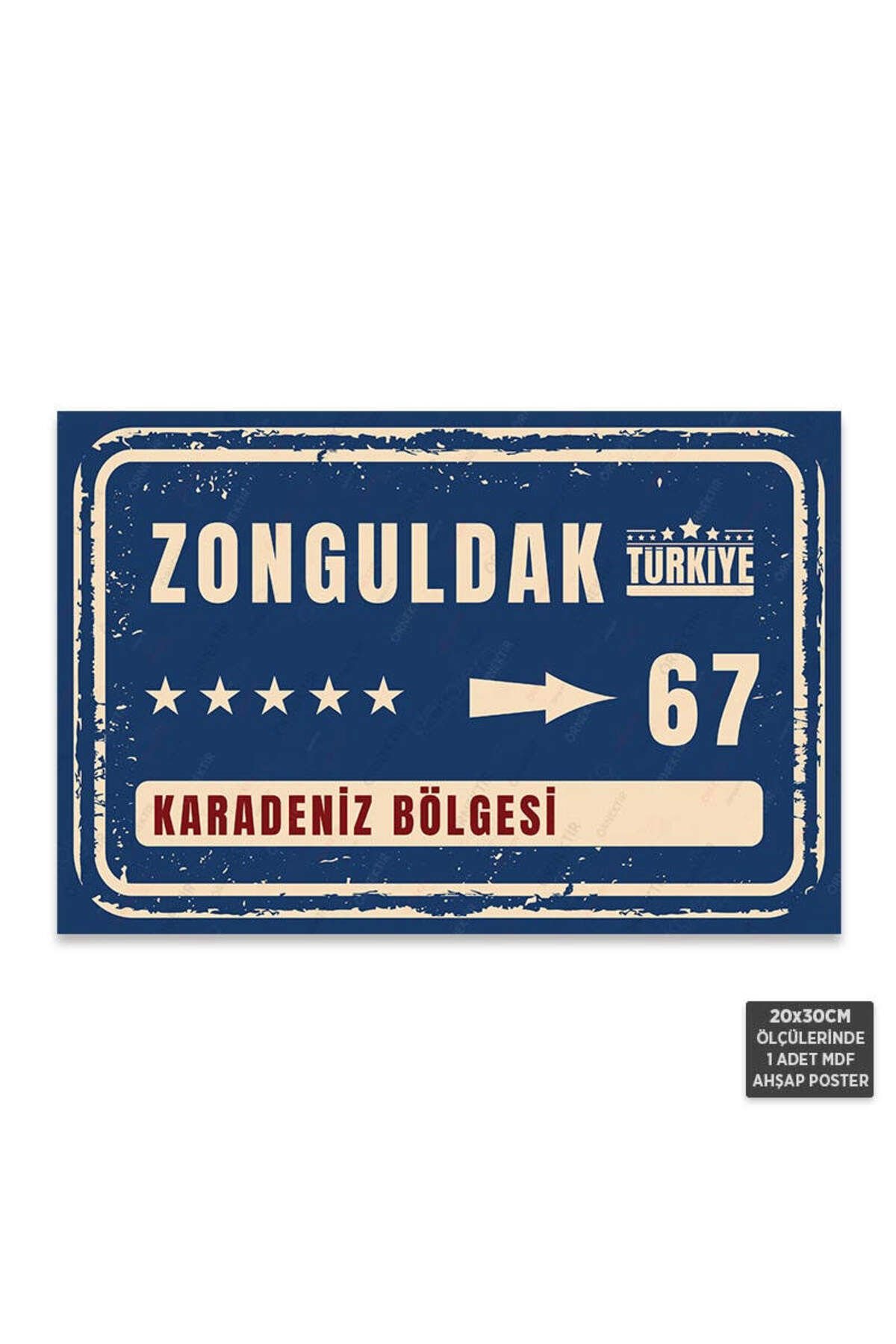 PT1166 - Zonguldak Şehir Tabelası Retro Mdf Ahşap Poster (20x30cm)