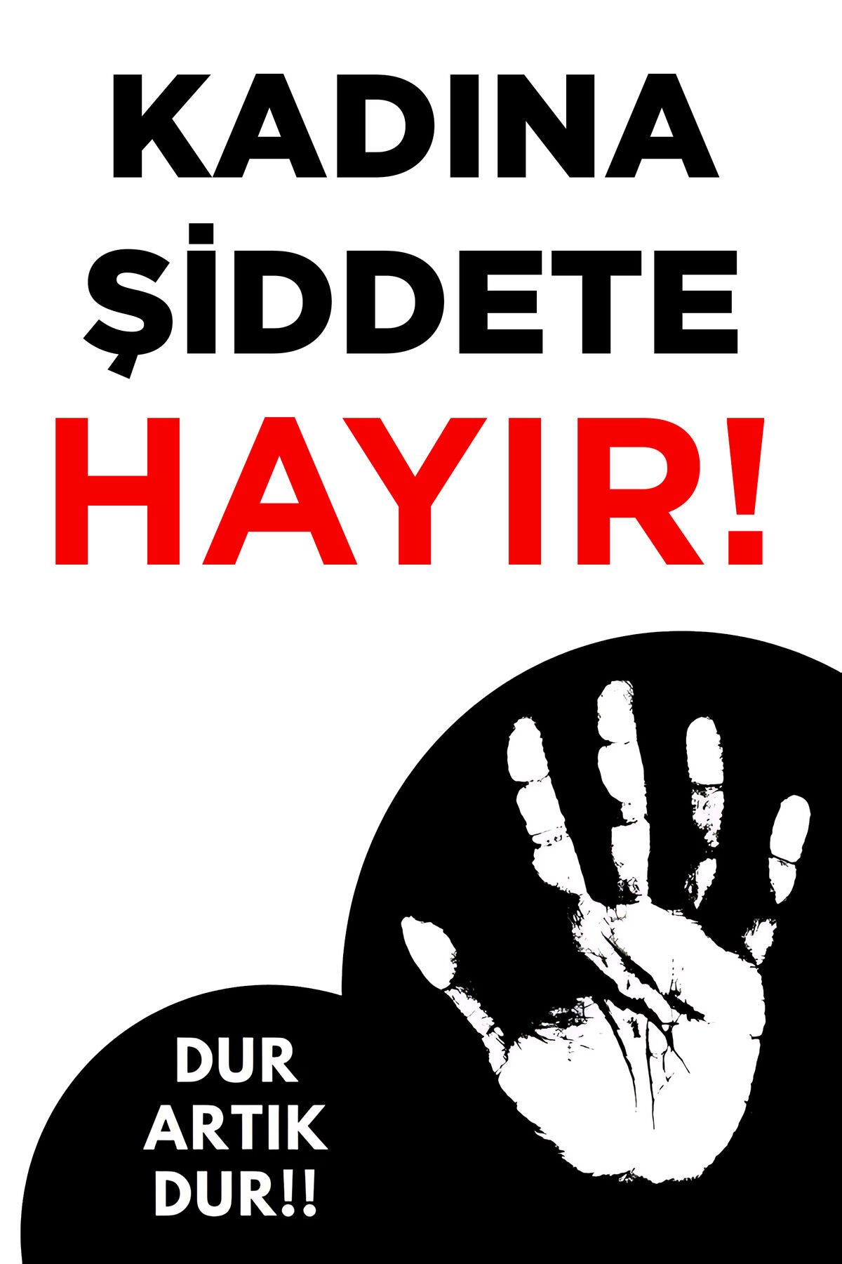 KADINA ŞİDDETE HAYIR Retro Ahşap Poster